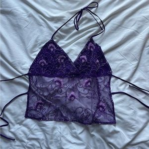 Vintage beaded halter top S/M